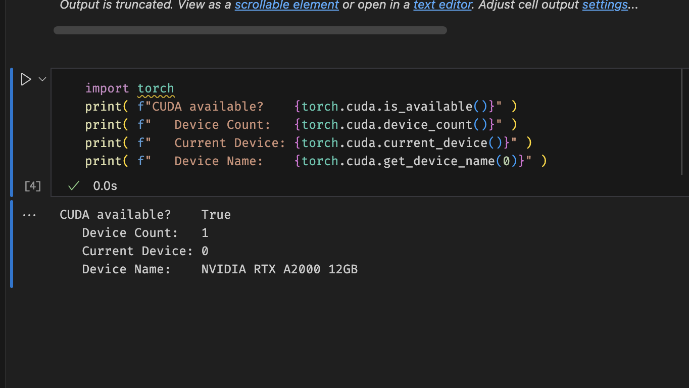Importing and running PyTorch to detect CUDA capable devices